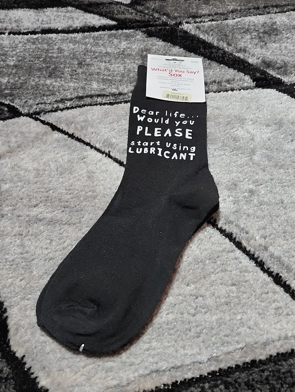 WHAT'D YOU SAY? SOX BLACK FUNNY UNISEX 